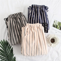 Coral velvet pajama pants womens autumn and winter thick warm plus size loose couple trousers mens flannel home pants