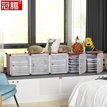 Floating window storage artifact locker balcony shelf bedroom small low cabinet home floor