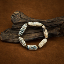 Tibet Old Sky Pearl Collection Grade Millennium Fire For Grey Pidoo Totem Tentian Pearl Hand Strings Nine Eye-page Rocks