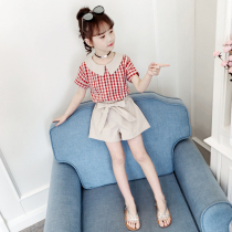 Girl Summer Clothing Short Sleeve Shorts Suit 5 67 89 ten-year-old girl clothes Summer Yangqi Trendy Fried Street
