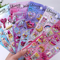 Childrens Sticker Diamond Gem Crystal Sticker Girl Princess 3d Small Sticker Painted Baby Cartoon Sticker Painting Paper