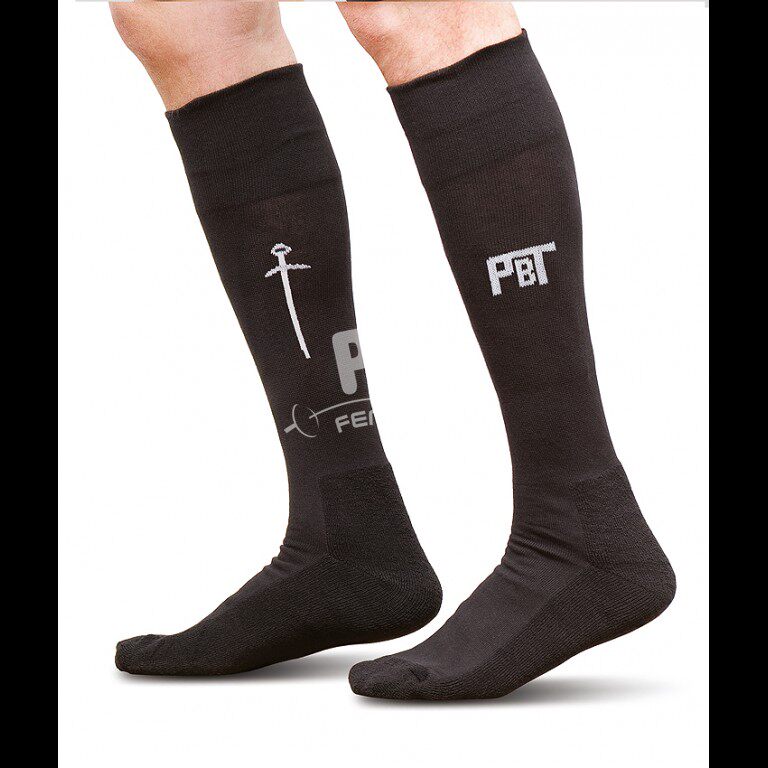 Black thin fencing socks Hungarian fencing equipment PBT professional sports stockings fencing socks pure black