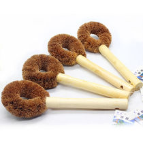 Natural brown silk dishwashing brush non-stained oil Coconut Palm pan brush cleaning brush long handle washing dish coconut palm pan brush