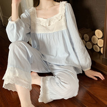 Retro Palace Festival ~ Spring and Autumn Day is sleeping Yi female cotton long sleeve thin set cute head lace side