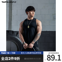 BLUESFLY sports vest men tight elastic pure color 100 lap speed dry sleeveless training workout clothes fitness clothes