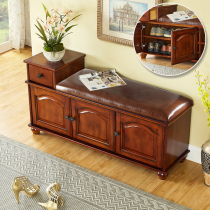 American solid wood changing shoes stool into door European-style doorway shoe cabinet storage stool containing shoe holder entrance to the shoes and stool for home