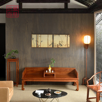 Art League Yum Yum Sheng Myanmar Huali Luohan bed mahogany single board plain plain plain plain sleeping couch Zen Yiman flower furniture