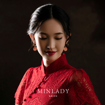 2020 new happy word earrings Chinese style red earrings wild bride wedding toast drop earrings