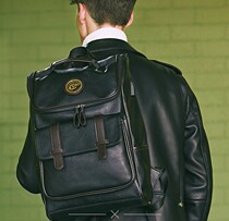 European station backpack mens trend leather backpack mens travel bag fashion leisure youth school bag computer bag