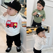 Baby sweatshirt pure cotton male baby baby clothes spring childrens thin male baby boy baby boy baby spring autumn one year old spring