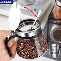 304 stainless steel glass seasoning jar salt shaker household seasoning box set seasoning jar put seasoning bottle seasoning bottle