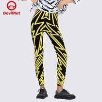 DEVIL NUT tide card Demon big lightning camouflage womens leggings BIB AFV