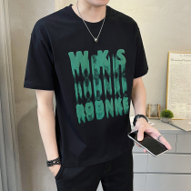 t - shirt men in summer 2023 new loose tide white dry high - end high - end printed round - collar wind T - shirt