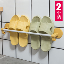 Household shoes holder without punching toilet rack wall hanging Nordic collection rack minimal bathroom slippers