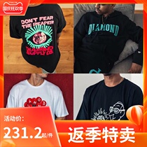 US imported skateboard brand DIAMOND SUPPLY CO cotton short sleeve sports T-shirt CENTER skateboard