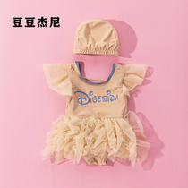 South Korea Net Red childrens swimsuit girls one-piece dress Super fairy swimsuit cute little princess baby swimsuit tide