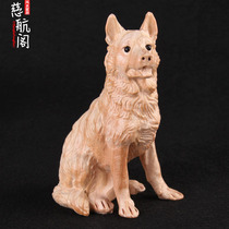 Peach dog ornaments twelve zodiac dog woodcarving peach wood primary color Wood Wood solid wood dog handlebar car ornaments