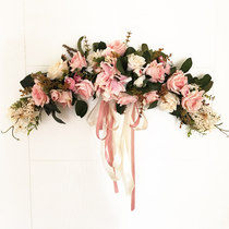 Simulation wreath door decoration wall ornaments Garland lintel mirror front flower wedding floral home decoration simulation Rose