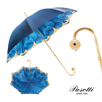 Pasotti Italy Import Handmade Sunny Umbrella Blue Large Lime Double Elegant Gift Crystal Lady Umbrella