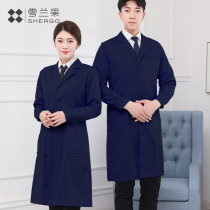 Xuelan fruit blue coat overalls men and women laboratory physicians long sleeve transport workers clothes wear-resistant long coats