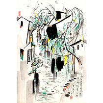 Art Derivatives] Wu Guanzhong < Jiangnan Erase The Old Drawing Picture > Xuan Paper Copy Handmade Toslice Living Room Hanging Painting