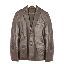 Special 1990-V secondary line autumn mens leather rivet design brown Turkish production