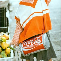 Photo studio childrens photo fashion street shooting photo props Coca-Cola one-shoulder oblique cross-bag printed Cola small satchel