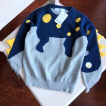 KL006M round neck spring thin dinosaur sweater little monster knitwear-10 11