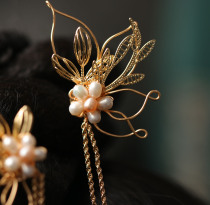 Butterfly hairpin handmade winding golden temperament tassel hair accessories Hanfu headdress small flower hairpin embellishment hairpin hairpin hairpin