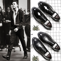 Italian Small Leather Shoes Men Genuine Leather Soft-bottom Authentic business Inn Wind Leisure Heightening Groom Knot Wedding Shoes