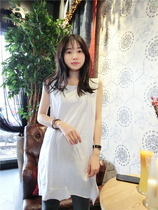 Special BORAKOO South Korea East Gate spring B into the foundation inside round collar bottom long white vest T-shirt