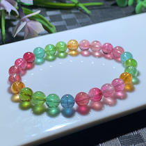jia sheng Brazil tourmaline bracelet female 7 5mm 17 grams wang fu Crystal Candy Rainbow single bracelets 26156