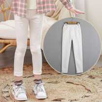Girls Pants 2021 Spring and Autumn Girls Breaking Brow Pants Stretch Jeans Chinese Baby Small Feet Pants