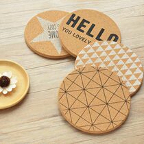 Europe Round geometric cork anti-scalding table mat Insulation mat Nordic wind pot bowl cup plate mat