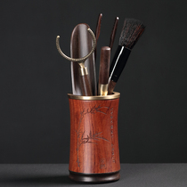 Rosewood six gentlemen tea ceremony accessories tea clip pot pen copper kung fu tea set Puer tea knife black sandalwood Cup fork
