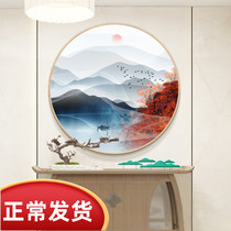 Round landscape cross stitch 2021 new embroidery thread embroidery Hongyun when the head of the small pieces of living room landscape painting their own embroidery handmade