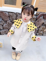 Girls spring trench coat foreign Style 2020 new polka dot Korean casual Childrens coat female baby spring coat tide