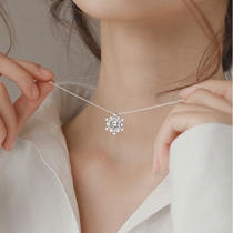 Necklace Female choker Day Korean Temperament Diamond Snowflake s925 Sterling Silver Joker Necklace Sexy Short