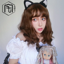 Fashion corn hot curly hair Korean cute girl Aoki gray fluffy instant noodles roll in long hair realistic wig