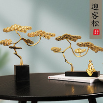  Brass Marble Zen Huangshan welcome pine ornaments Home decorations Living room entrance knickknacks Housewarming gifts