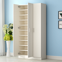 Shoe cabinet Simple modern foyer cabinet Balcony sunscreen locker Large capacity solid wood shoe cabinet Economical door shoe rack