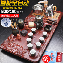 Kung Fu tea set Household simple automatic water supply Tea set Solid wood tea table Office living room tea tray