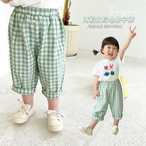 SASAs ball girl girls nine-point pants thin summer 2021 new childrens anti-mosquito pants Western style baby pants