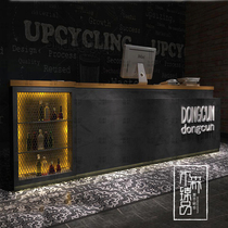 Industrial style bar counter retro clothing shop barber shop cashier counter company front desk can be customized