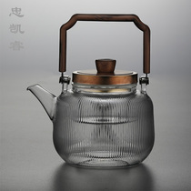 Thickened heat-resistant glass lifting pot household automatic electric pottery stove tea steamer set large capacity tea kettle