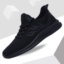 Mens shoes summer trendy shoes 2021 new net shoes Joker running sneakers black deodorant casual breathable shoes men