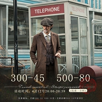 SOARIN Inron retro wool in long style large coat male bath blood gangster fur casual suit windsuit jacket