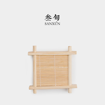 Three-year-old bamboo coaster kung fu tea ceremony tea tray thermal insulation coaster household saucer tea mat tea set accessories