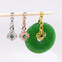 s925 silver pendant safe buckle inlaid zircon beeswax flower buckle safe buckle empty support platinum plated micro inlay clip Silver Buckle