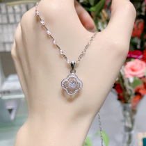 Yushangfu s925 sterling silver necklace four-leaf clover smart pendant choker beating heart necklace female